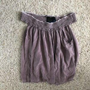 Off the shoulder purple flowy shirt